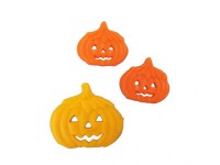 Kürbis gelb 4 cm 1 Stück, Kürbis orange 2,5 cm 2 Stück Halloween Kürbis gelb 4 cm 1 Stück, Kürbis orange 2,5 cm 2 Stück Halloween