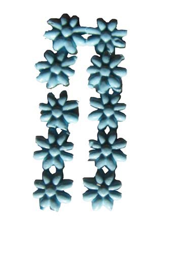 Wachsverzierung 10 Blüten hellblau