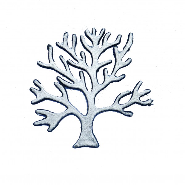Baum, Wachsverzierung, schwarz/silber, 6,5 cm x 6,5 cm
