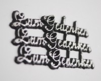 Wachsschriftzug Zum Gedenken schwarz und silber Wachsschriftzug Zum Gedenken schwarz und silber