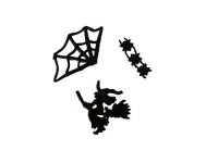 Spinnennetz 3,5 cm 1 Stück, Spinnen 1,5 cm 3 Stück, Hexe 5 cm 1 Stück, Halloween Spinnennetz 3,5 cm 1 Stück, Spinnen 1,5 cm 3 Stück, Hexe 5 cm 1 Stück, Halloween