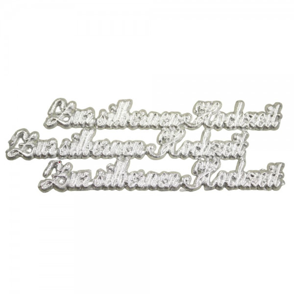 Wachsschriftzug – Zur silbernen Hochzeit – Silber – 3 Stück