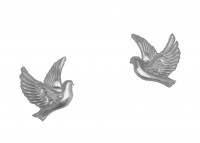 Wachs Taubenpaar glänzend, 2,5 cm x 2,3 cm, Silber Wachs Taubenpaar glänzend, 2,5 cm x 2,3 cm, Silber
