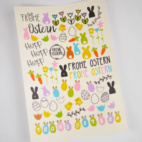 Kerzentattoos Ostern pastell für Stabkerzen