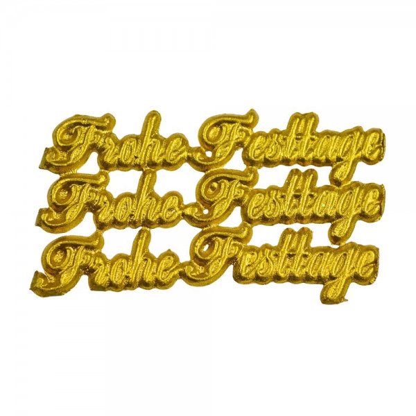 Wachsschriftzug – Frohe Festtage – Gold – 3 Stück