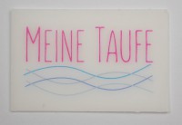 Wachsbild Meine Taufe, pink Wachsbild Meine Taufe, pink