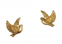Wachs Taubenpaar glänzend, 2,5 cm x 2,3 cm, Gold Wachs Taubenpaar glänzend, 2,5 cm x 2,3 cm, Gold