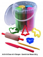 Plastilin Kneteimer 500 g, 4 Farben je 125 g, Zubehör Plastilin Kneteimer 500 g, 4 Farben je 125 g, Zubehör