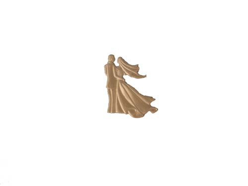 Wachs Hochzeitspaar perlmutt weiß, 6,5 cm