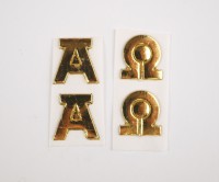 Alpha und Omega gold glänzend 8 mm Wachsverzierung Alpha und Omega gold glänzend 8 mm Wachsverzierung