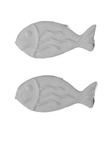 Wachsverzierung Fische unbemalt weiß 4 cm