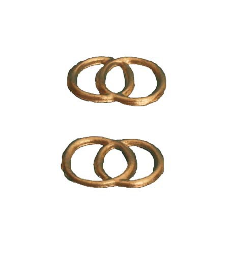 Wachsornament Eheringe 3 cm, 2 Stück