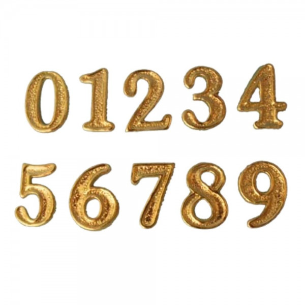 Wachsmotiv – Zahlen 0-9 – Gold Glänzend – 25 mm – 2 Stück