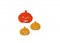 Kürbis orange 4 cm 1 Stück, Kürbis gelb 2,5 cm 2 Stück Halloween Kürbis orange 4 cm 1 Stück, Kürbis gelb 2,5 cm 2 Stück Halloween