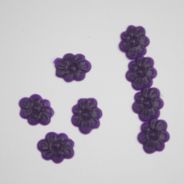 Blüten aus Wachs violett 8 Stück