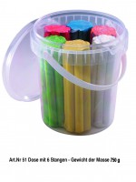 Plastilin Kneteimer 750 g, 6 Farben je 125 g Plastilin Kneteimer 750 g, 6 Farben je 125 g