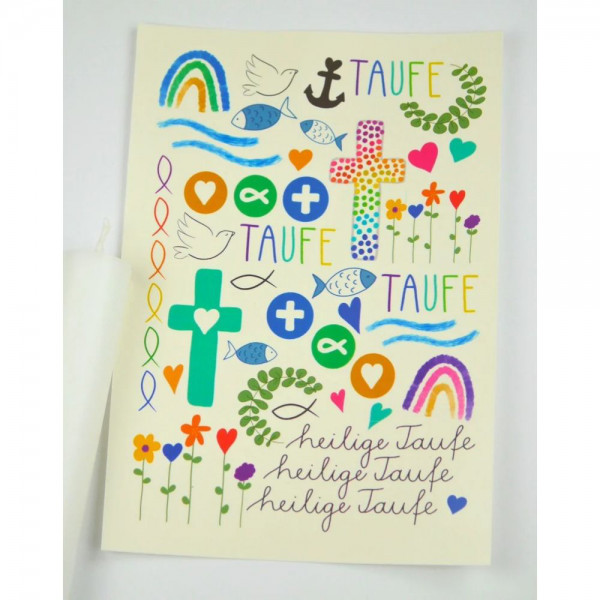 Kerzentattoos Taufe für Stabkerzen