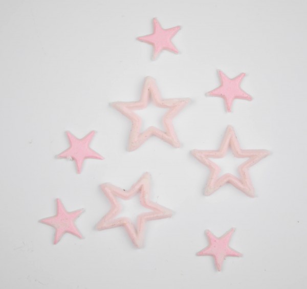 Wachsverzierung Sterne rosa