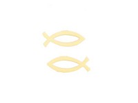 Fische 5 cm x 1,8 cm, 2 Stück, Weiß Fische 5 cm x 1,8 cm, 2 Stück, Weiß